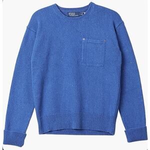 Polo Ralph Lauren Country RRL Crewneck Pocket Blue Sweater MENS Medium New